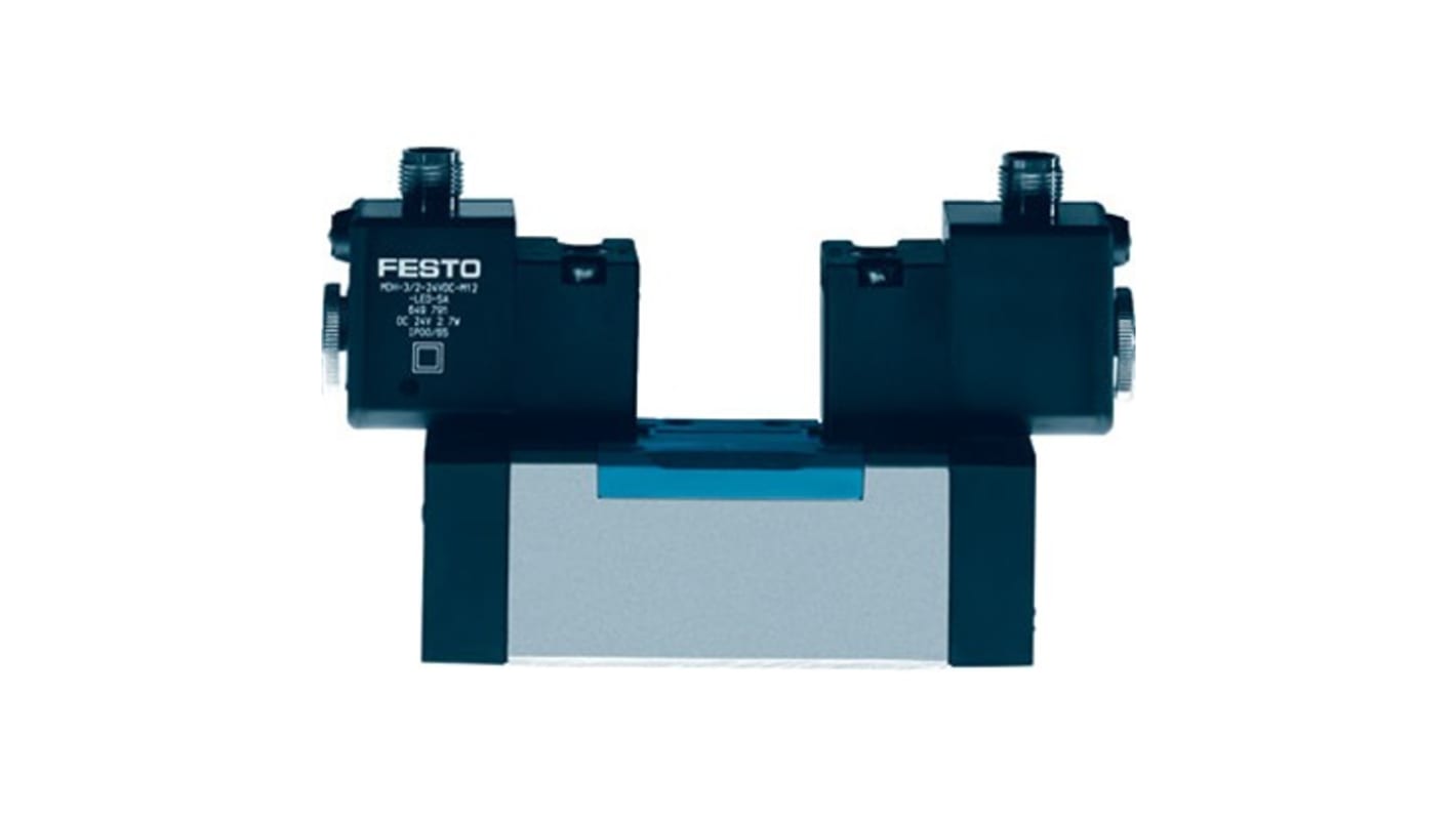 Festo 5/2-Way, Bistable, Dominant Pneumatic Solenoid/Pilot-Operated Control Valve - Electrical G 1/4 JMDDH Series 24V