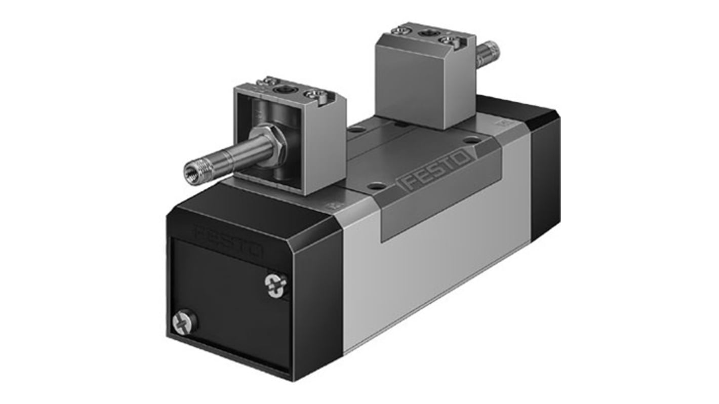 Festo 5/3-Way, Pressurised Pneumatic Solenoid/Pilot-Operated Control Valve - Electrical MFH Series