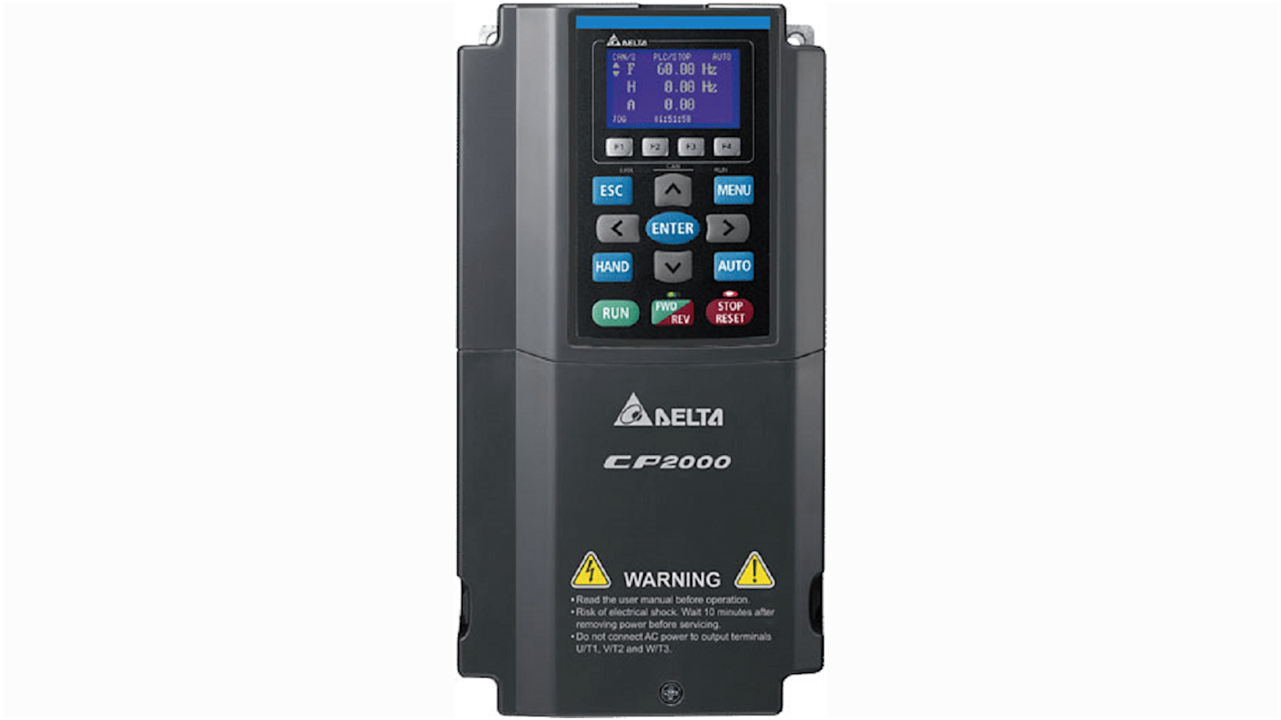 Delta Electronics Variable Speed Drive, 3.7 kW, 3 Phase, 460 V, 8.5/6 A, CP2000 Series