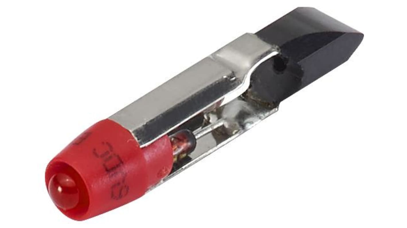 EAO Red LED Indicator Lamp, 12V ac, T5.5 Base, 6mm Diameter, 330mcd
