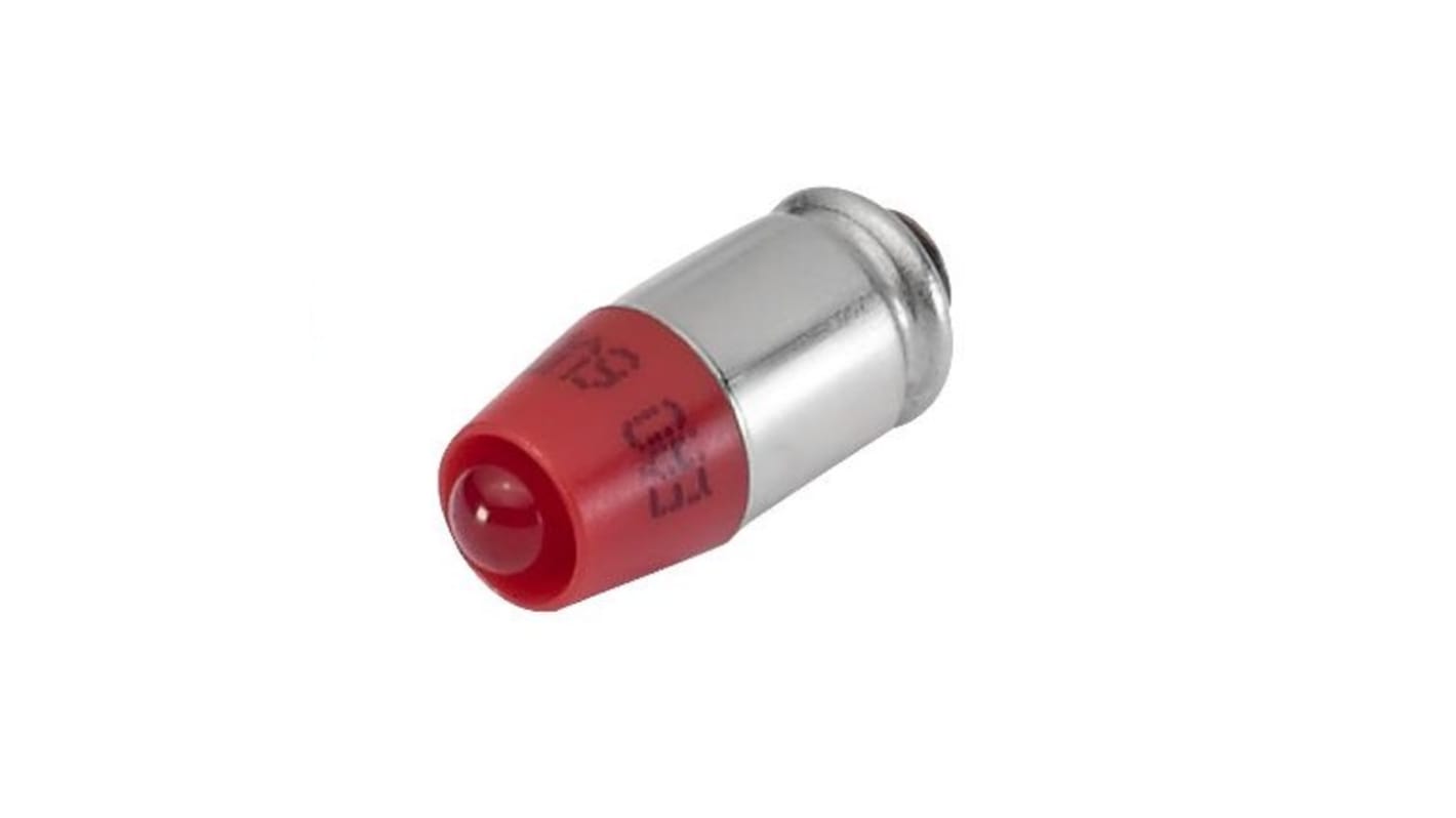 EAO Red LED Indicator Lamp, 6V dc, T1 3/4 MG Base, 6.1mm Diameter, 350mcd