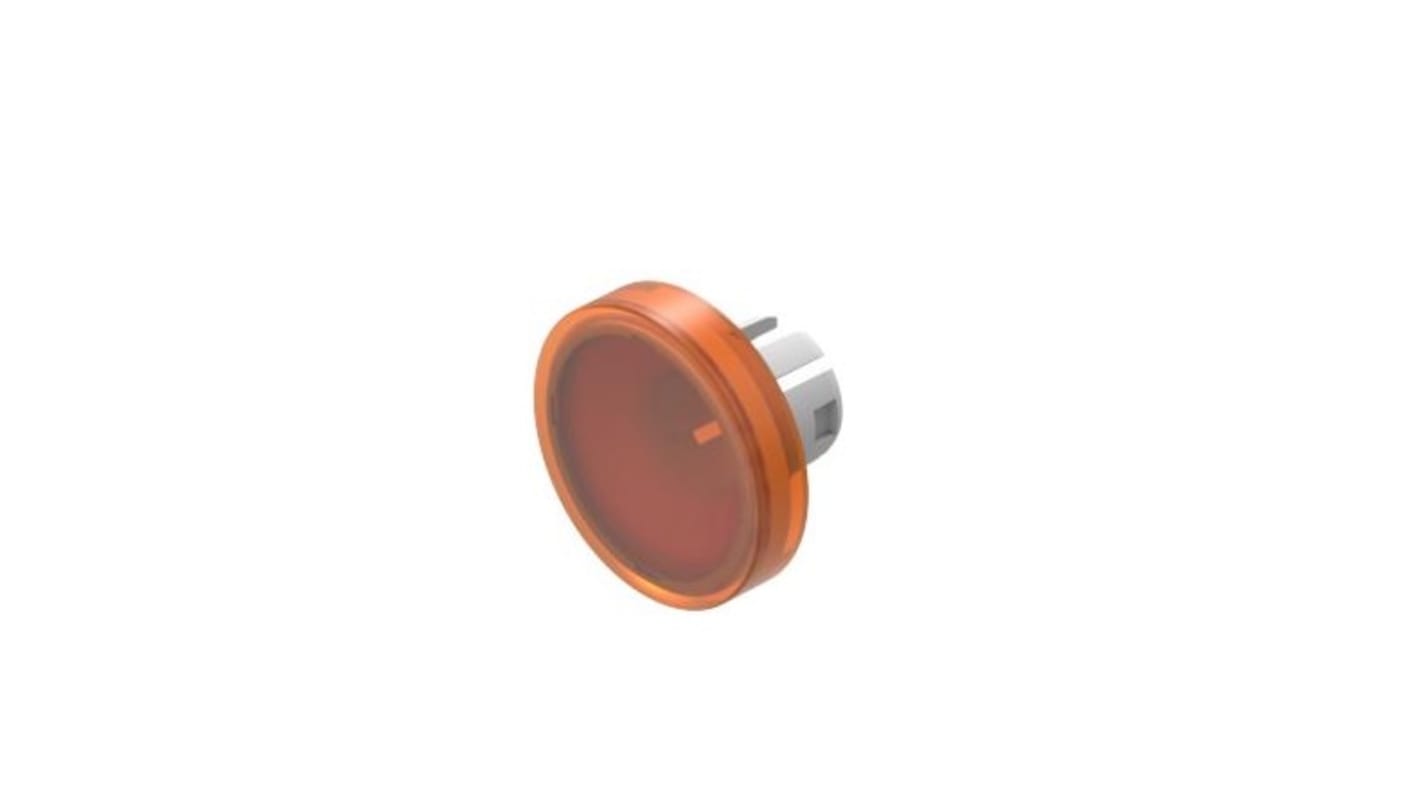 Indicator Lens Flat Style, Orange, 19.7mm diameter