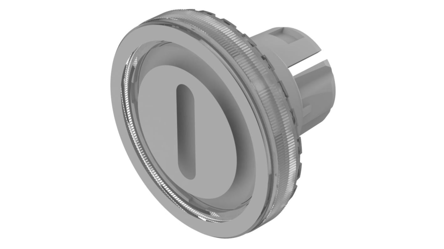 Indicator Lens Flat Style, Transparent Colorless, 19.7mm diameter