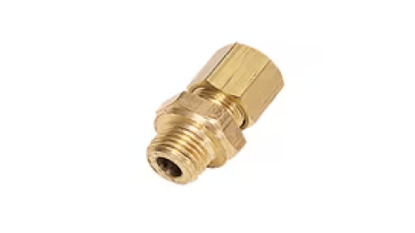 Legris Brass Pipe Fitting, Straight Push Fit Compression Olive, Male Metric M10x1in M10mm 6mm