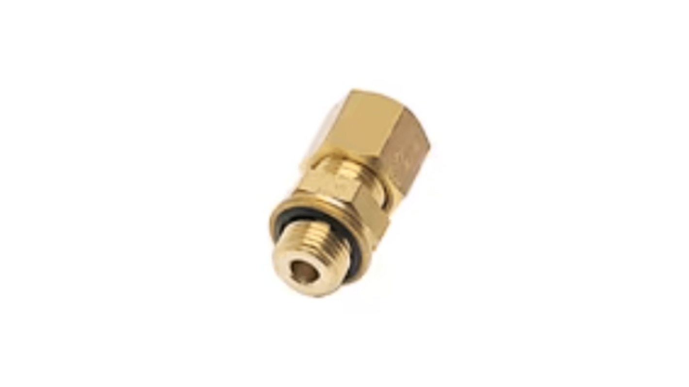 Legris Brass Pipe Fitting, Straight Push Fit Push-Fit to BSP Connector, Male BSPP 1/4in BSP 1/4in 8mm