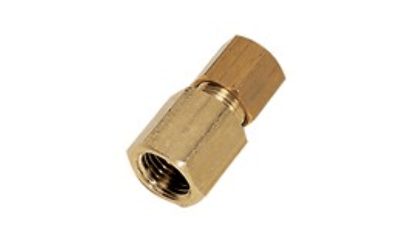 Legris Brass Pipe Fitting, Straight Push Fit Compression Olive, Female BSPP 1/8in BSPP 1/8in 4mm