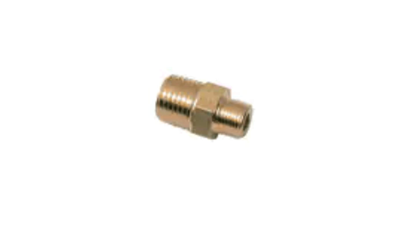Legris Brass Pipe Fitting, Straight Push Fit Compression Olive, Male 1/8in to Male BSPT 1/8in