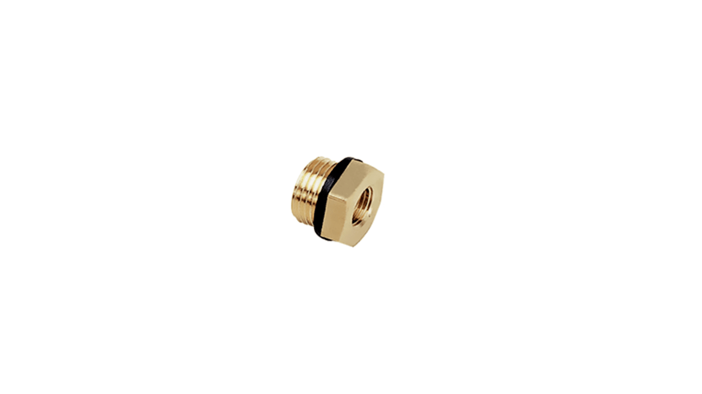 Legris Brass Pipe Fitting, Straight Push Fit Reducer, Male 1/2in to Female BSPP 1/8in