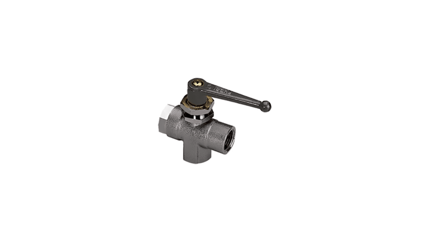 Legris Nickel Plated Brass Ball Valve, Ball Valve, Threaded, BSPP 1/8in