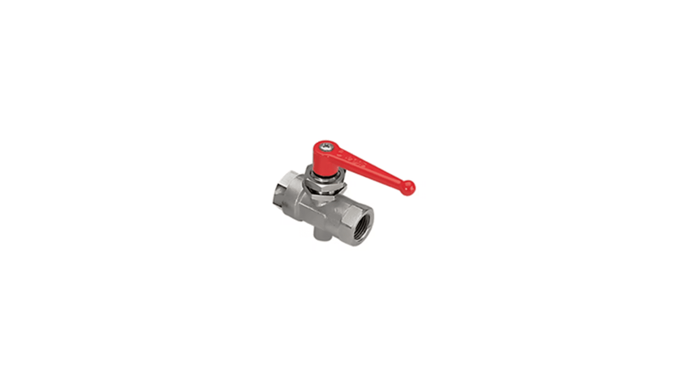 Legris Nickel Plated Brass Ball Valve, Ball Valve, Threaded, BSPP 1/4in