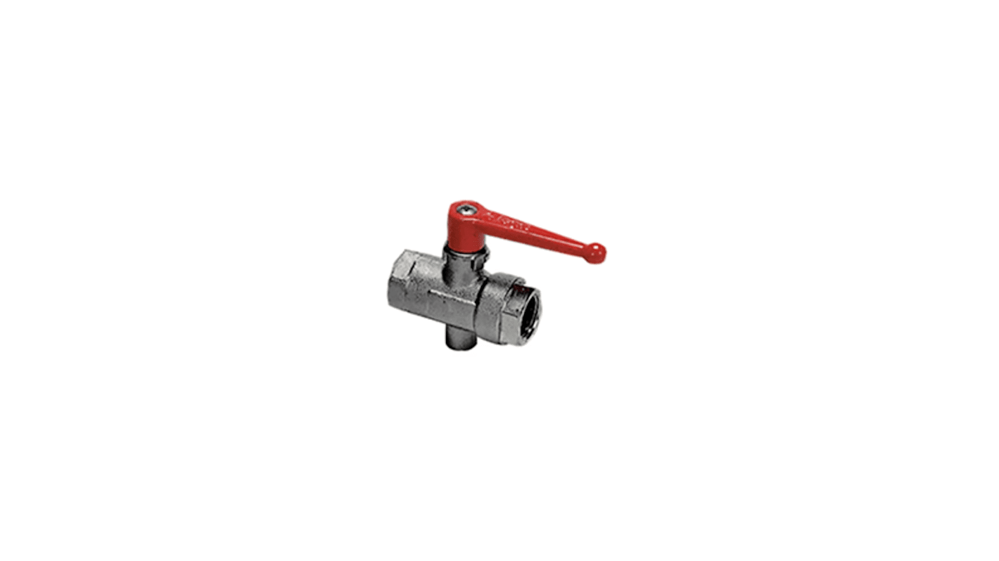 Legris Nickel Plated Brass Ball Valve, Ball Valve, Threaded, BSPP 1/2in