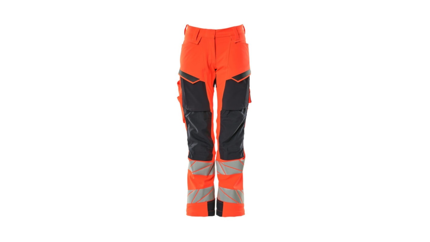 Mascot Workwear 19078-511 Red Lightweight, Water Repellent Hi Vis Trousers, 90cm Waist Size