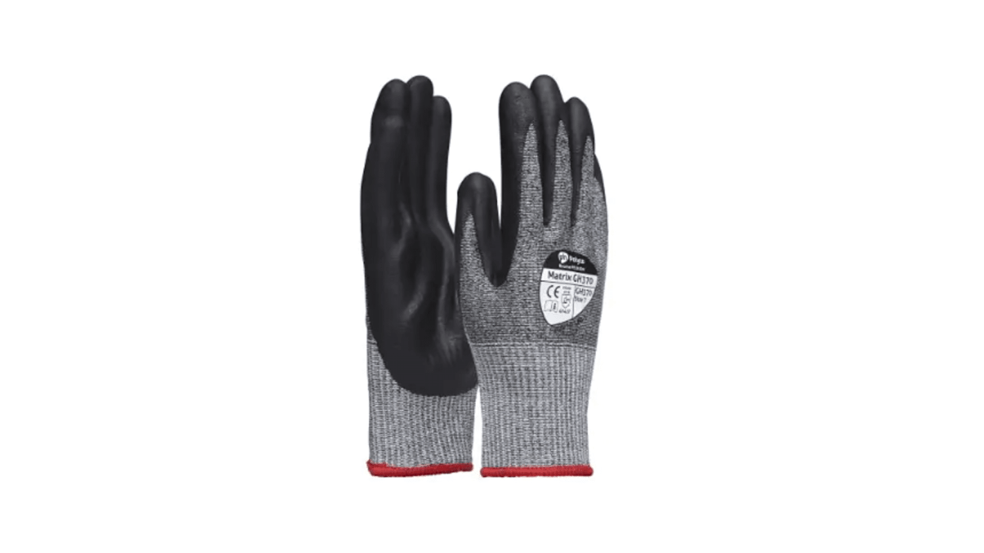 BM Polyco Matrix GH370 Black/Grey Abrasion Resistant, Cut Resistant, Tear Resistant Gloves, Size 11, Nitrile Coating