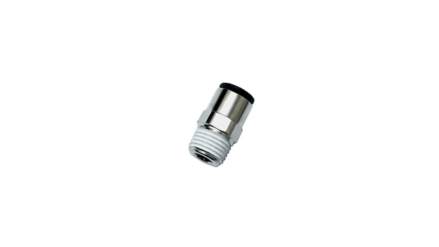 Legris LF 3000 Series Stud Fitting, 1/4 in to NPT 1/4 Male, Tube-to-Port Connection Style, 3175 56 14