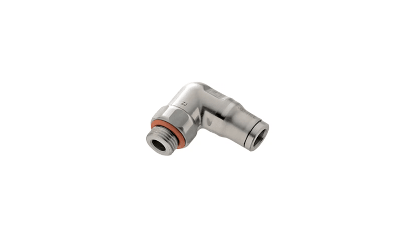 Legris LF 3800 - 316L Series Elbow Threaded Adaptor, 6 mm to G 1/8 Male, Tube-to-Port Connection Style, 3879 06 10