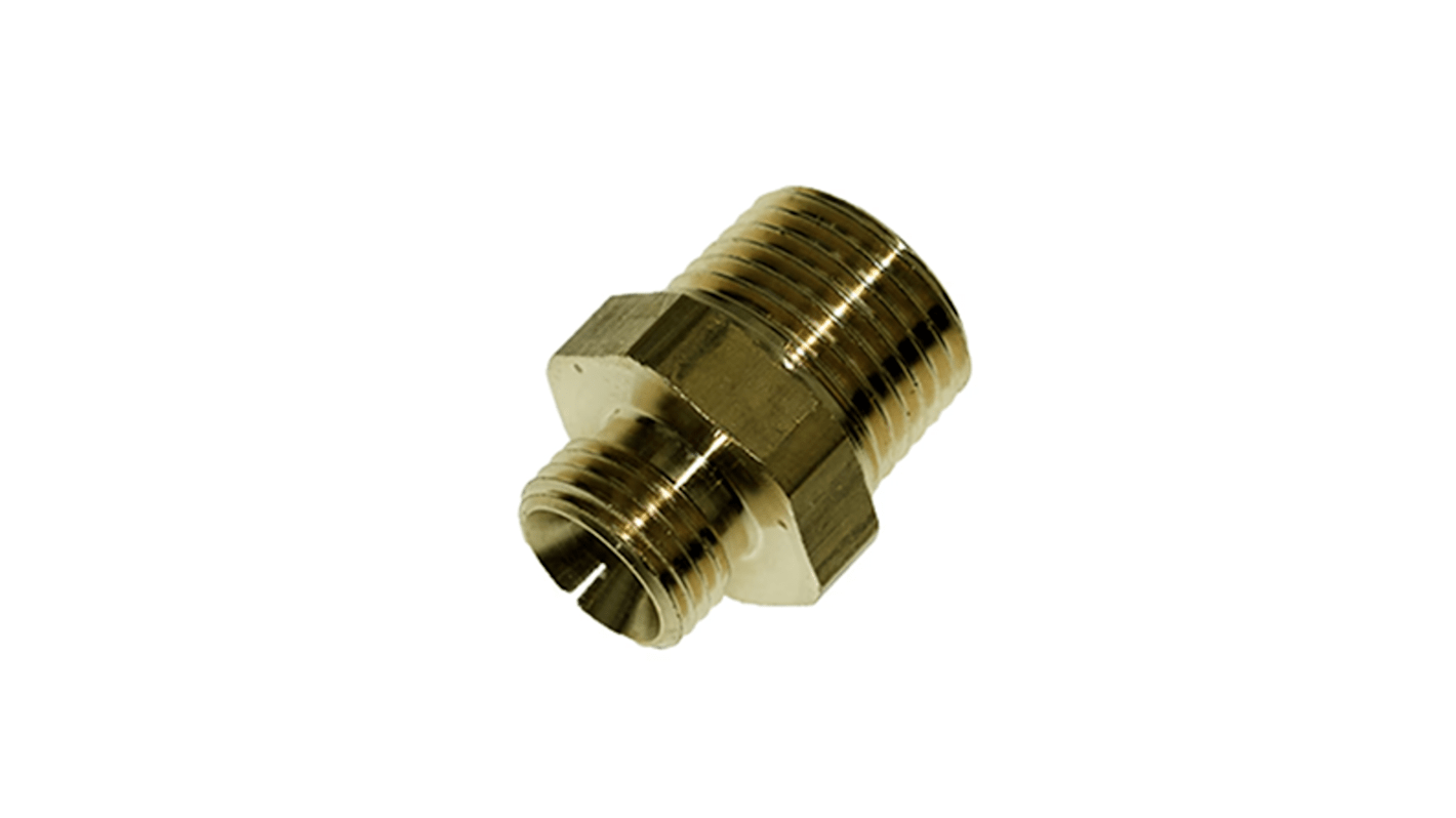 Legris Brass Pipe Fitting, Straight Push Fit Compression Olive, Male BSPT 1/4in to Male BSPT