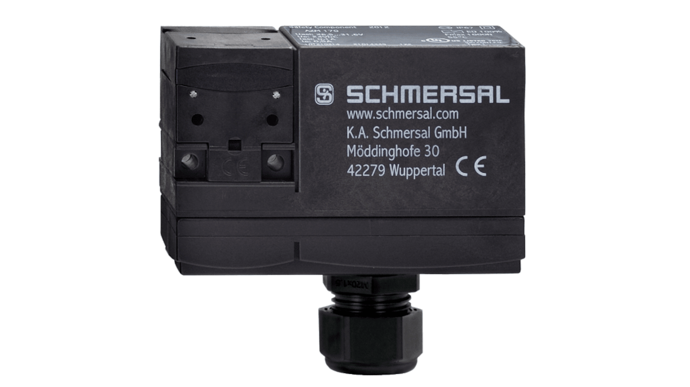 Schmersal AZM 170 Series Solenoid Interlock Switch, Power to Lock, Power to Unlock, 24V ac/dc, 2NC, Actuator Included