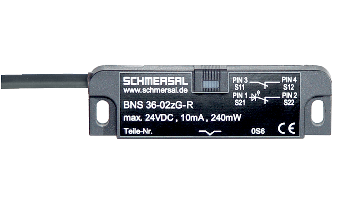 Schmersal BNS 36 Kabel Berührungsloser Sicherheitsschalter aus Glasfaserverstärkter Thermoplast, 2, Magnet