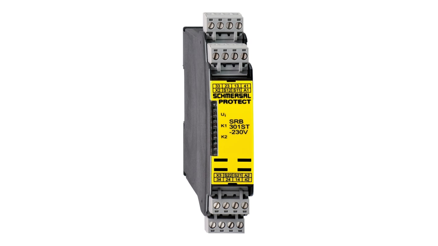 Schmersal Monitoring Relay, DPST, DIN Rail