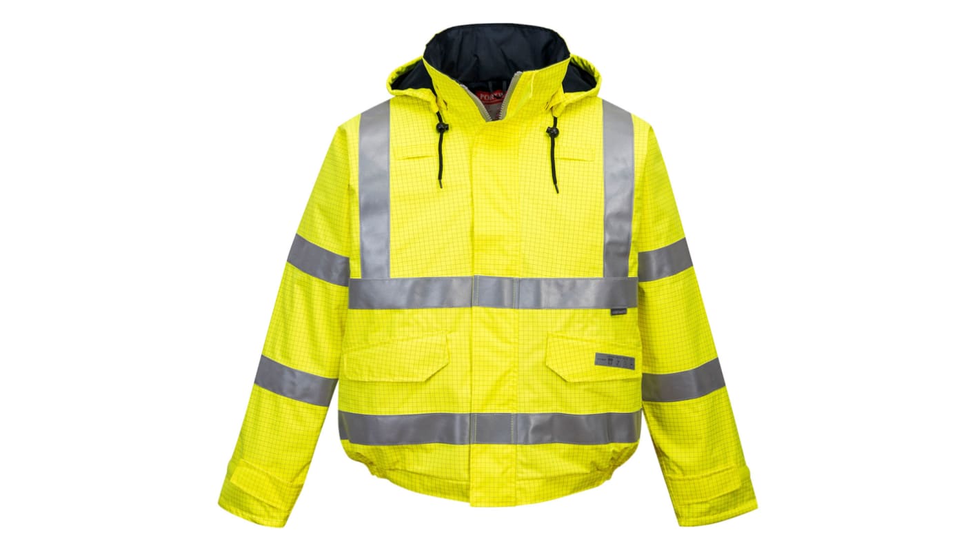 Chaqueta acolchada tipo aviador de alta visibilidad Unisex Portwest de color Amarillo, talla 5XL