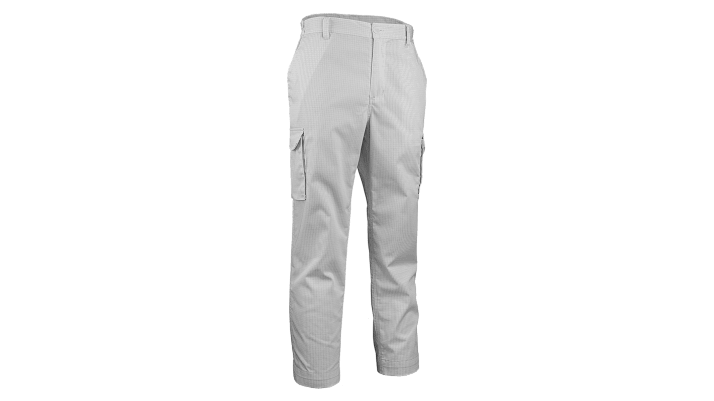 Coverguard 5TRP010 White 2% Antistatic Fiber, 33% Cotton, 65% Polyester Abrasion Resistant Trousers, 84 → 91cm