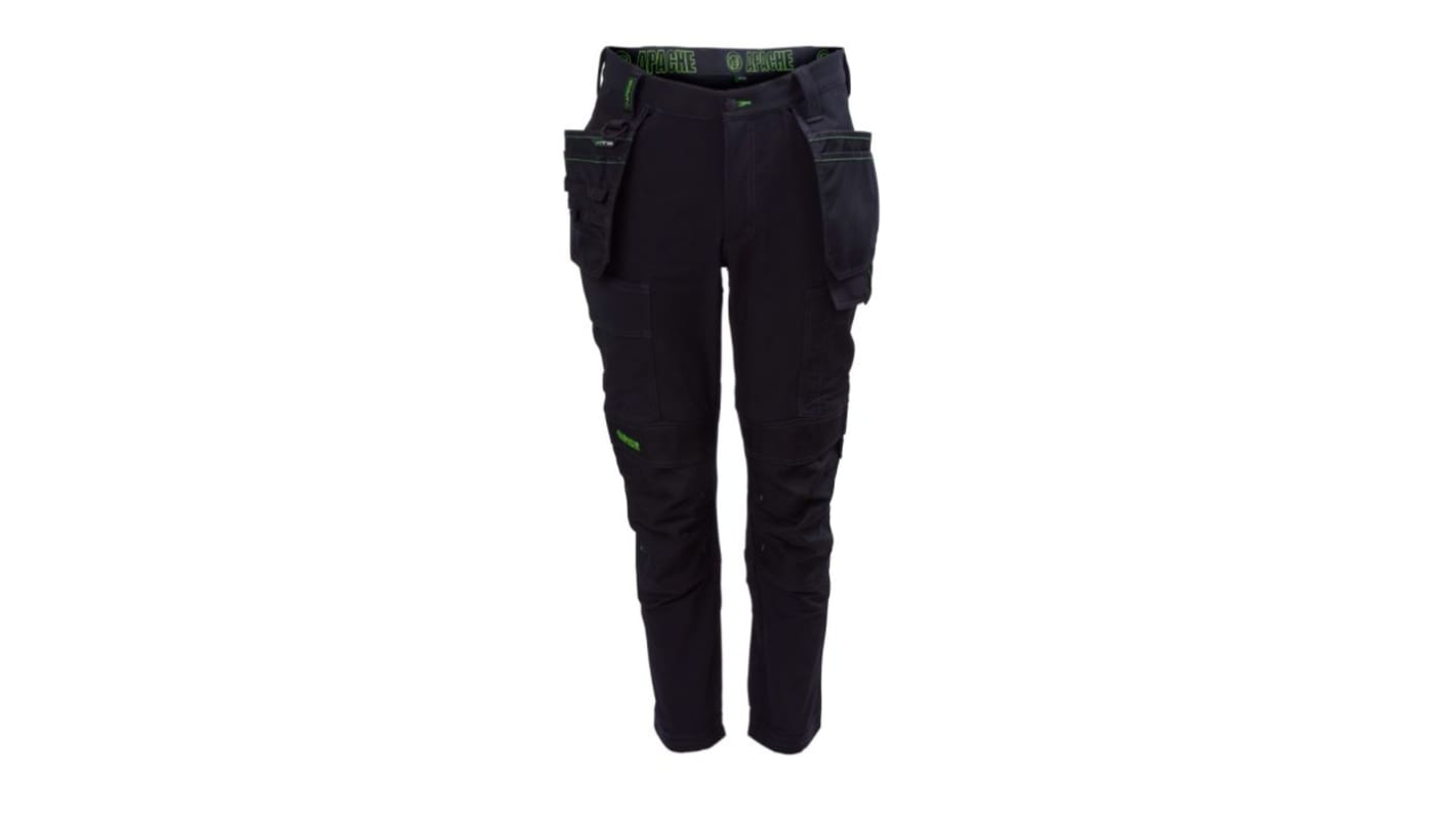 Apache Calgary Black 's 8% Elastane, 92% Nylon Abrasion Resistant Trousers 30in, 76cm Waist