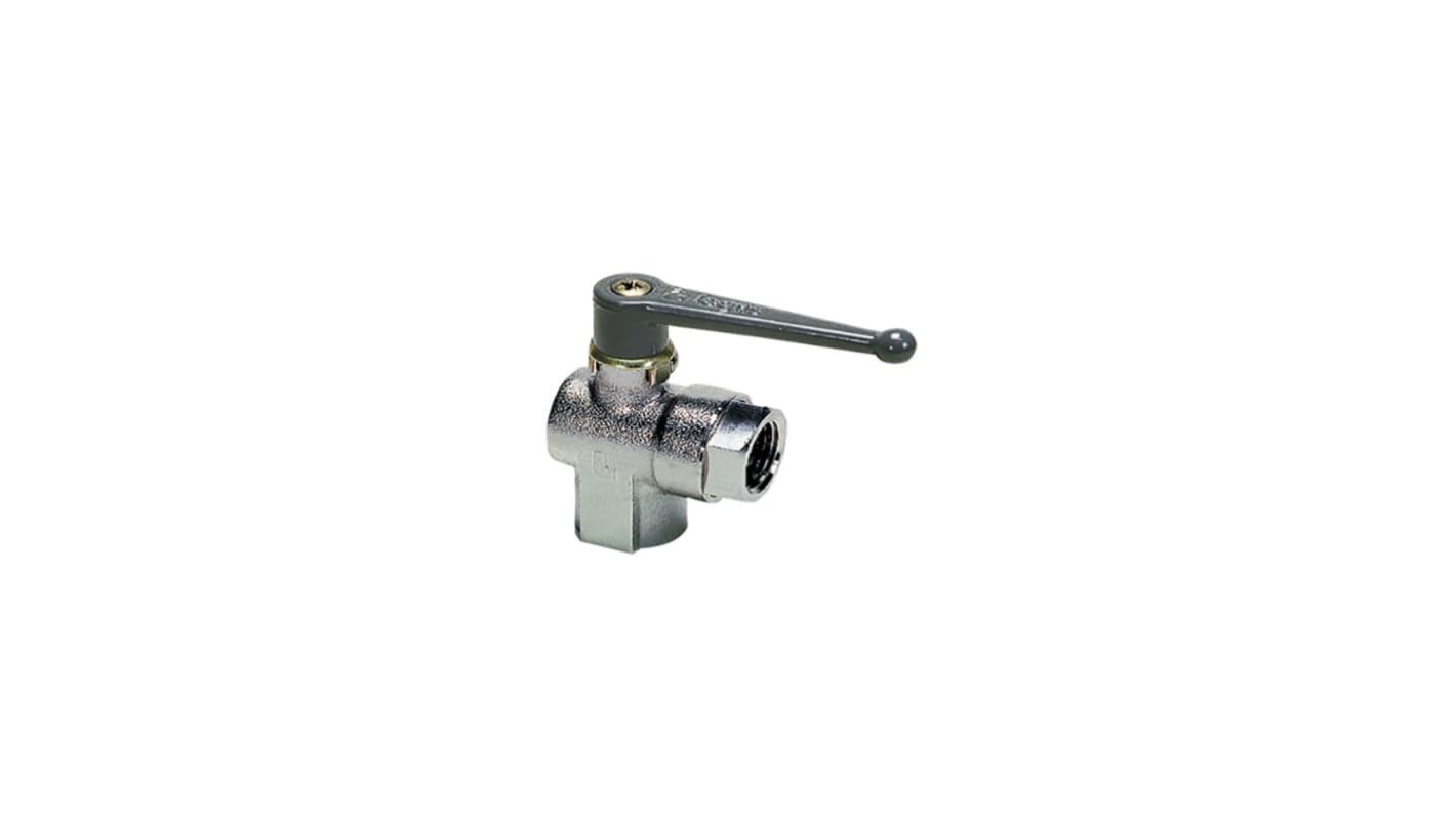 Legris Nickel Plated Brass Ball Valve, Ball Valve, Threaded, BSP 1/4in, 20.04bar Operating Pressure