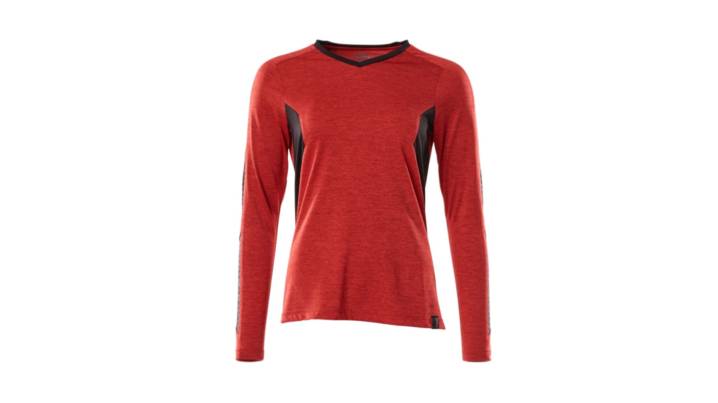 Mascot Workwear Red/Black 45% Polyester, 55% Coolmax Pro Long Sleeve T-Shirt, UK- M