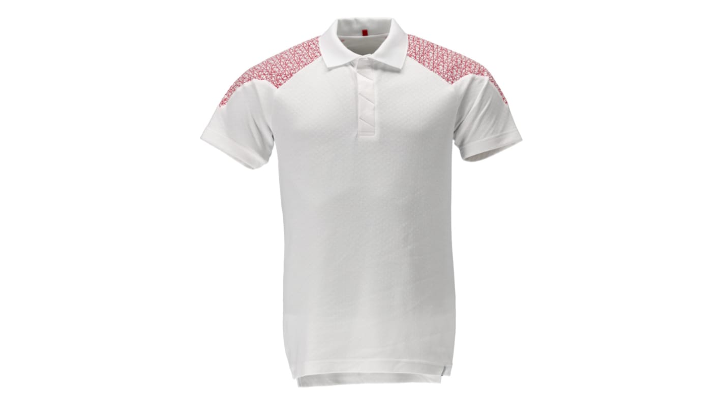 Mascot Workwear 白色/红色Polo衫, 英码L, 20% 棉, 80% 聚酯纤维, 20083-933系列