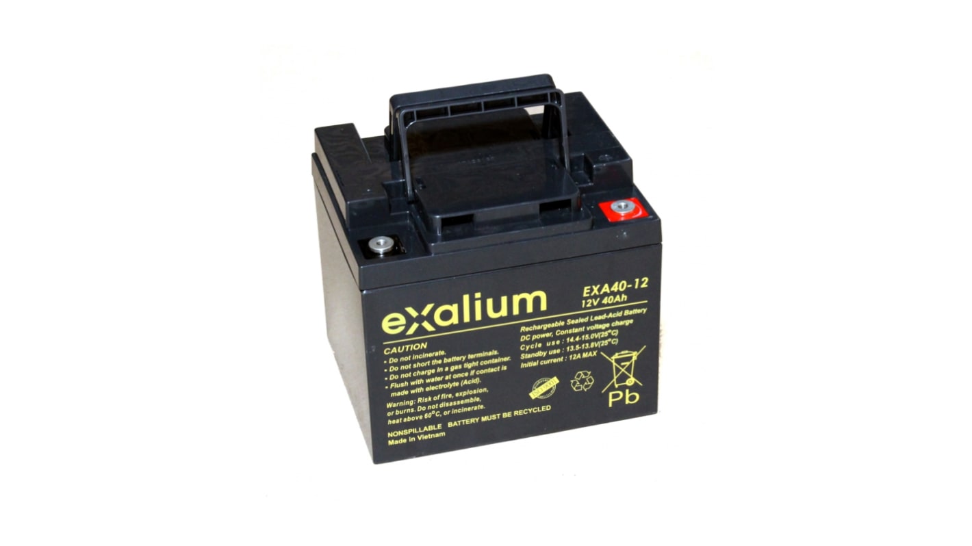 Exalium 12V40AH密封铅酸电池, 纯铅结构, M6接端