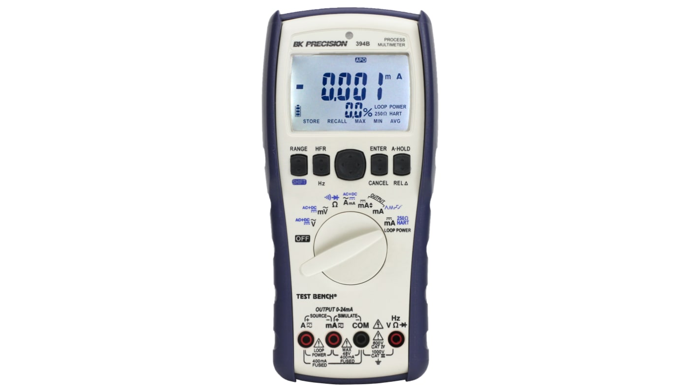 AAF BK394B Handheld Digital Multimeter, 1A ac Max, 1A dc Max, 1000V ac Max