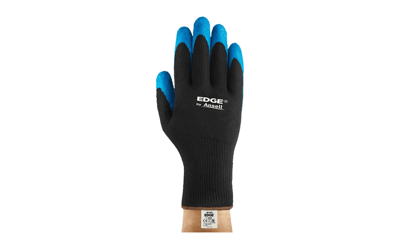 Ansell EDGE 48-305 Black Cotton General Handling, Packaging, Refuse Collection, Shipping and Receiving Work Gloves,