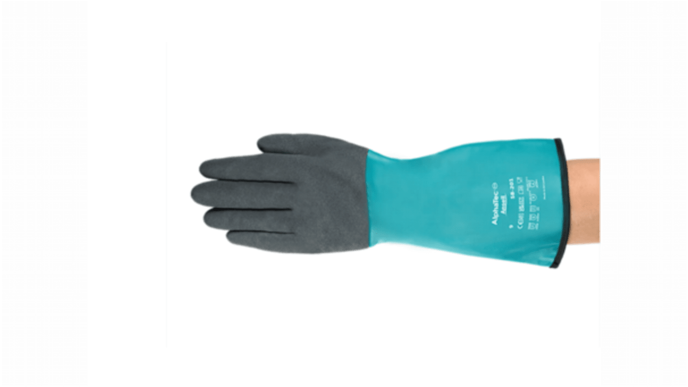 Ansell AlphaTec 58-201 Grey Nitrile Cold Resistant, Heat Resistant Work Gloves, Size 9, Nitrile Coating