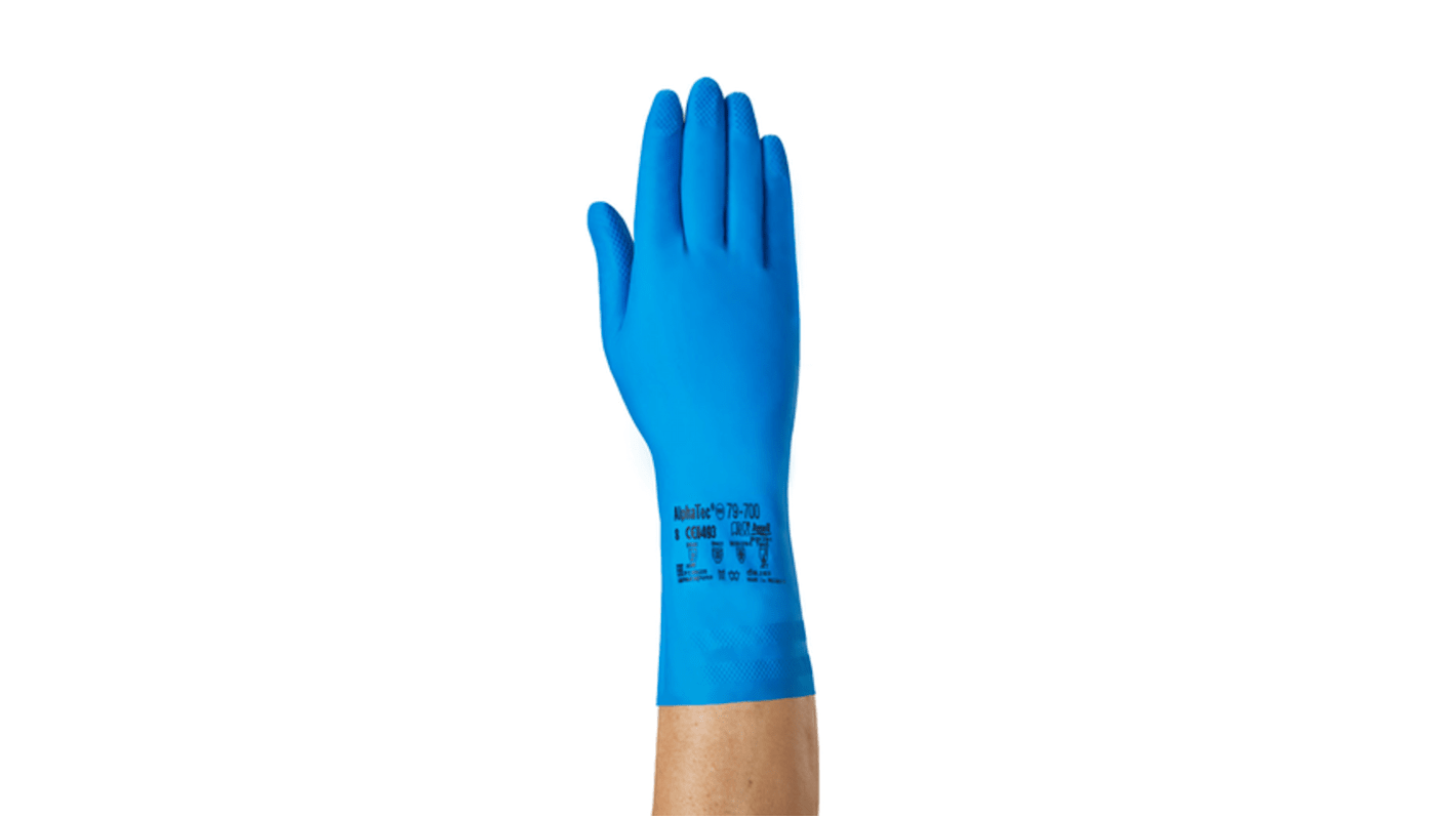 Gants de manutention Ansell AlphaTec 79-700, Taille 10, Résiste aux produits chimiques, 1 Paire, Bleu