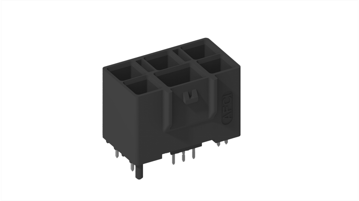 Amphenol Communications Solutions 10170709 Series Vertical Surface Mount PCB Connector, 6-Contact, 2-Row, Surface Mount