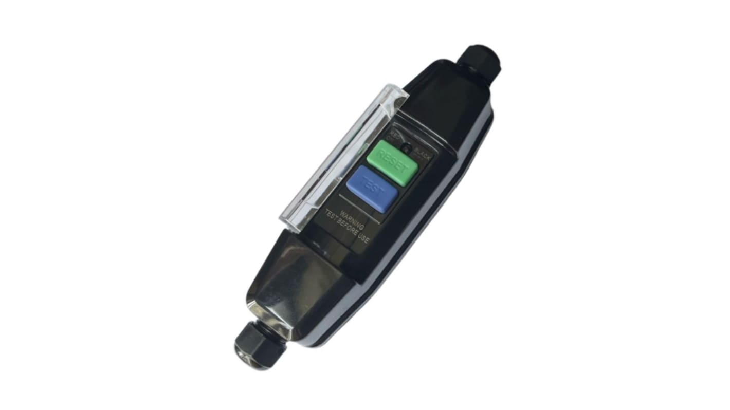 RS PRO Inline Mains RCD Connector Inline RCD Adapter 2 Pole ,Rated At 16A,220 → 240 V ac