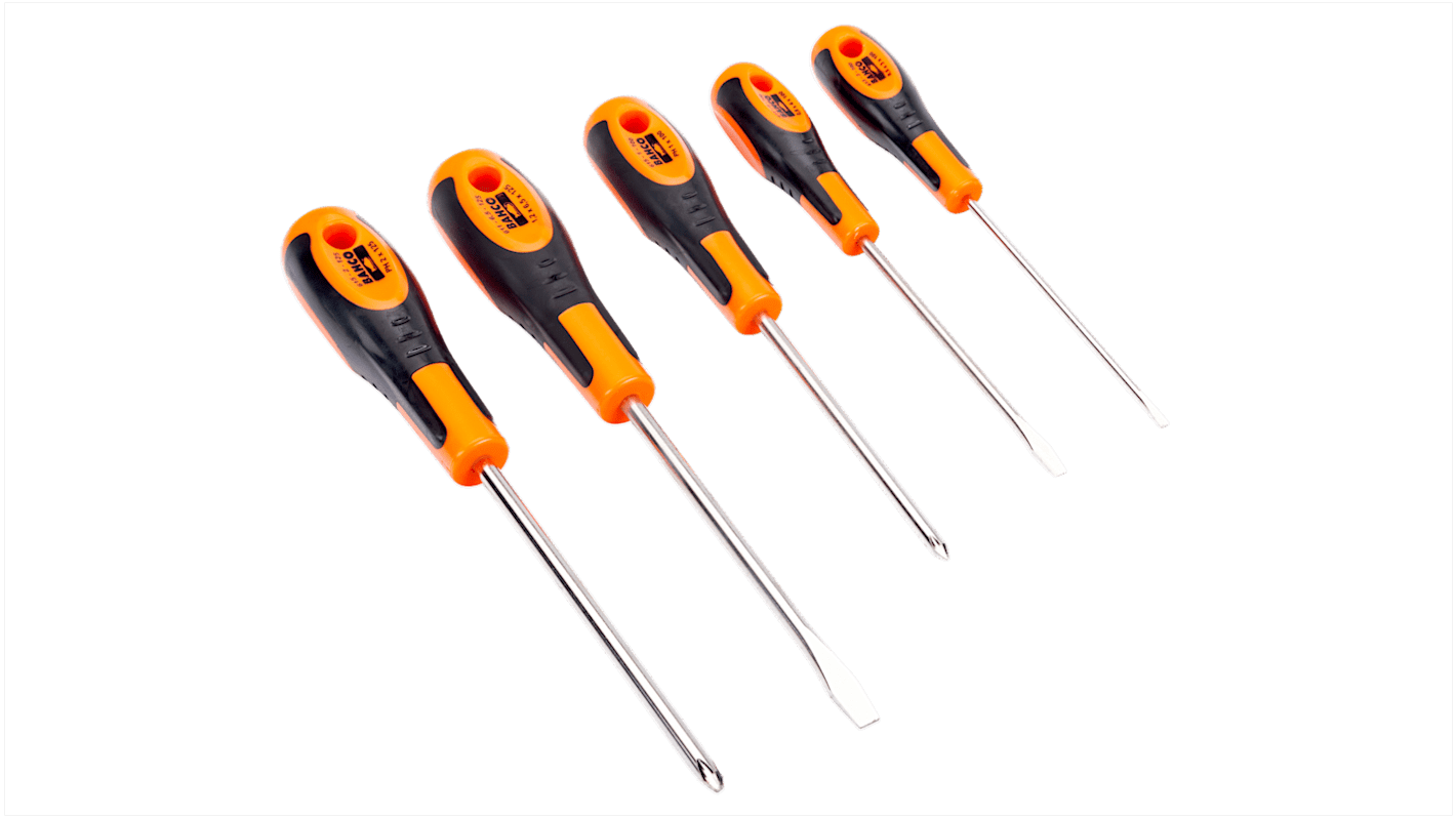 Bahco Slotted Insulated Screwdriver, 5-Piece