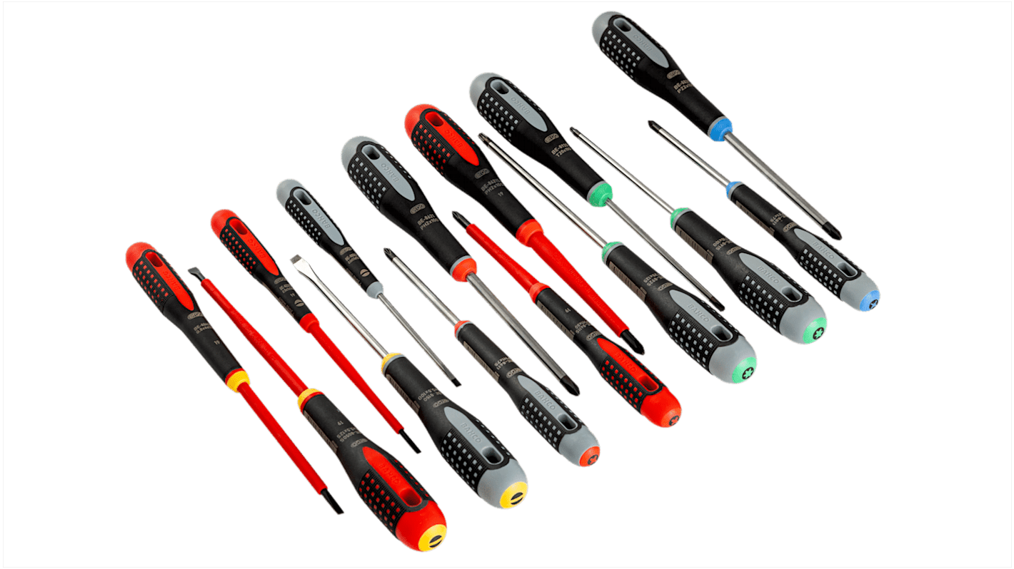 BE 9877 Bahco Slotted Insulated Screwdriver 15 Piece RS