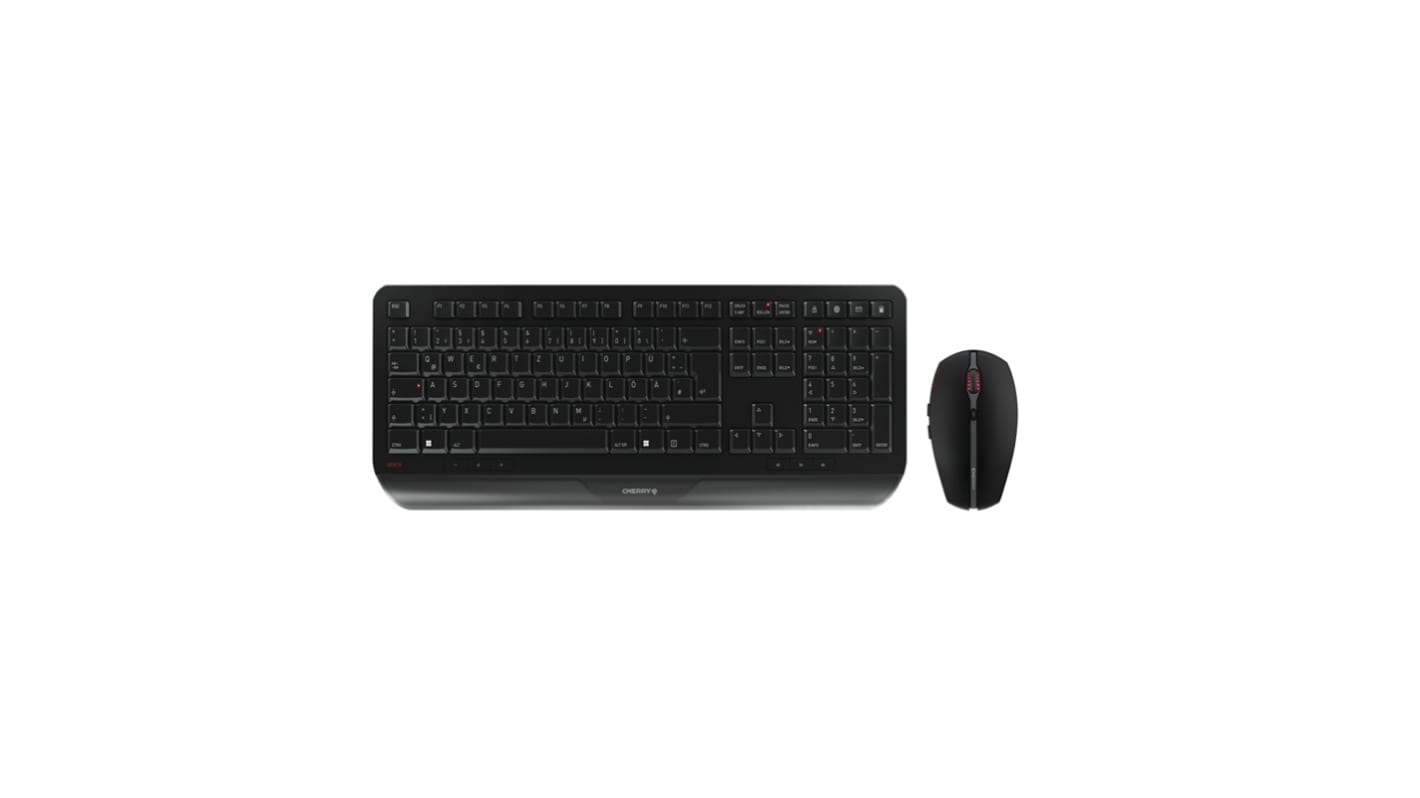Cherry CHERRY GENTIX DESKTOP Wireless Ergonomic Keyboard and Mouse Set, QWERTZ (German), Black