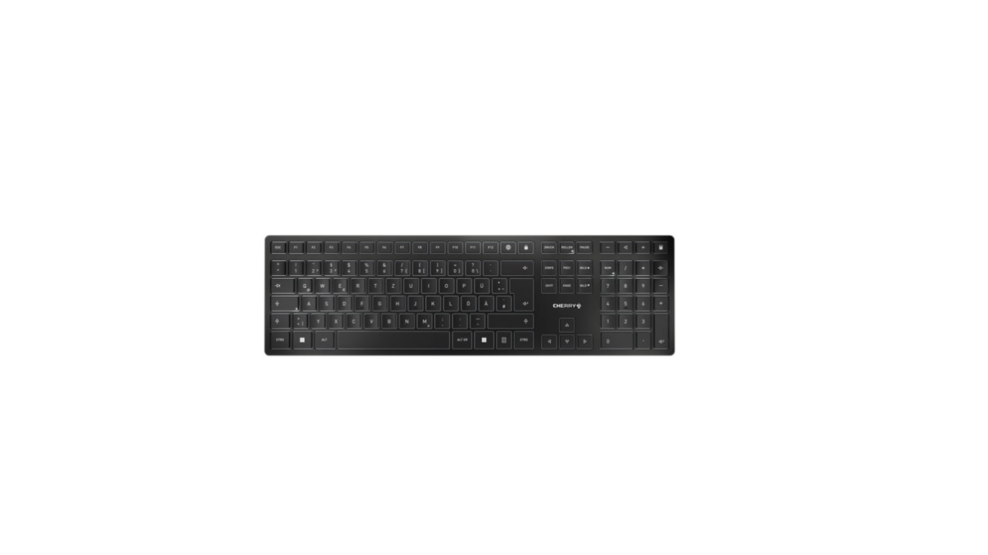 Cherry CHERRY KW 9100 SLIM Wireless USB, Wireless Keyboard, QWERTZ (German), Black
