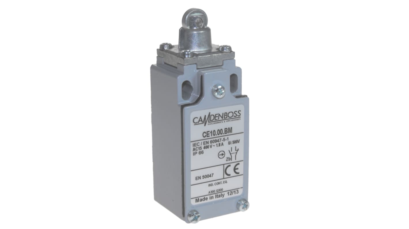 CAMDENBOSS CE Series Roller Plunger Limit Switch, IP66, Insulated Plastic Housing, 500V ac Max