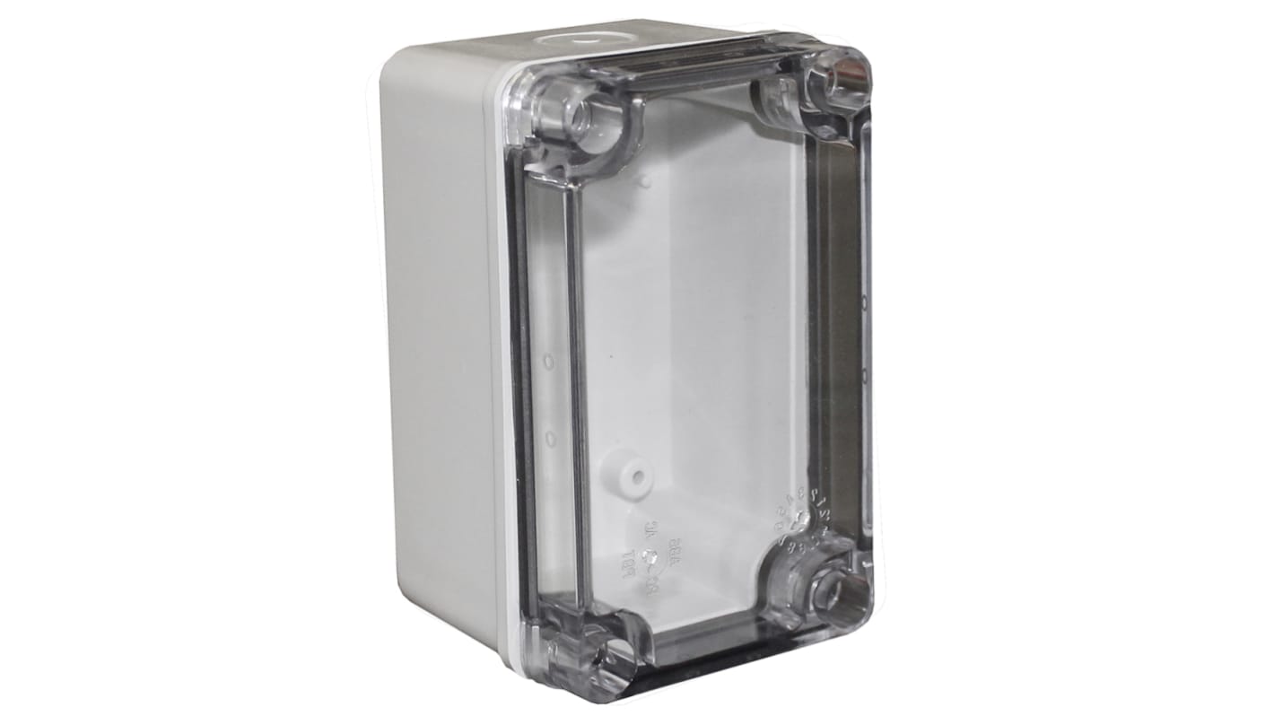 CAMDENBOSS X6 Series Series Grey Polycarbonate Enclosure, IP67, IK08, Transparent Lid, 130 x 80 x 70mm