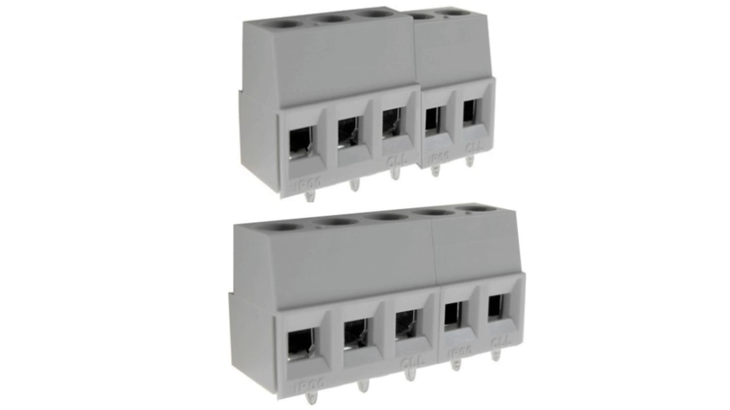 CAMDENBOSS CTB Series PCB Terminal Block, 3-Way, 24A, 2.5 mm² Wire, Clamp Termination