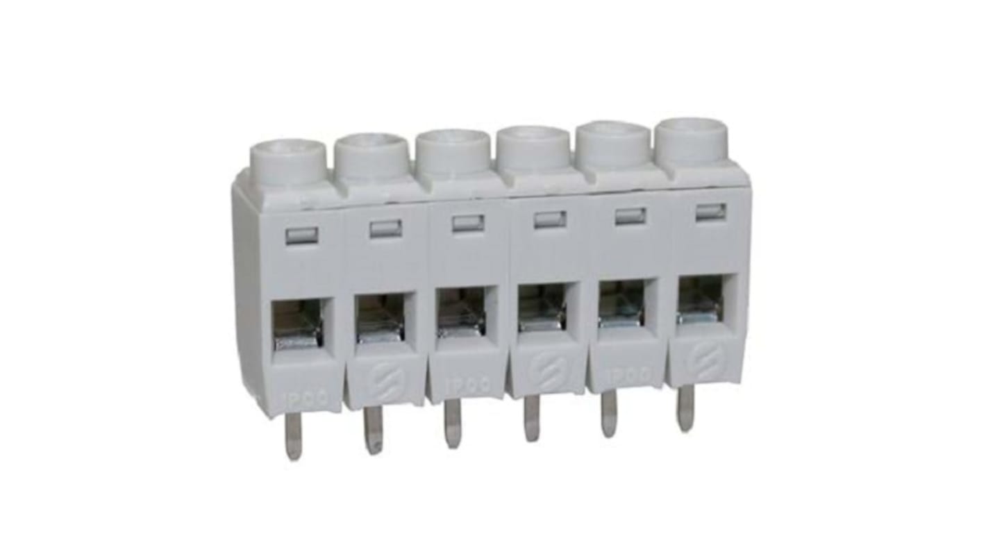 CAMDENBOSS CTB Series PCB Terminal Block, 6-Contact, 5mm Pitch, Through Hole Mount, 1-Row, Through Hole Termination