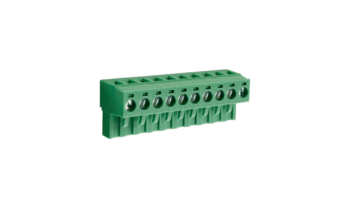 CAMDENBOSS, 5.08mm Pitch, CTBP, 10 Way, Right Angle, Pluggable Terminal Block, Plug, Through Hole, Screw Termination,