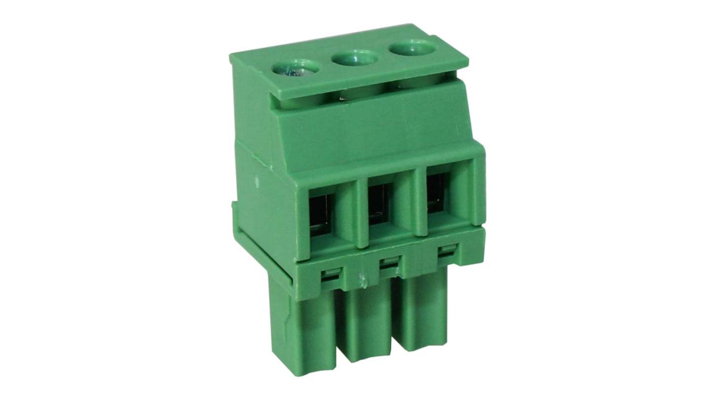 CAMDENBOSS, 3.81mm Pitch, CTBP, 3 Way, Right Angle, Pluggable Terminal Block, Plug, Through Hole, Screw Termination,
