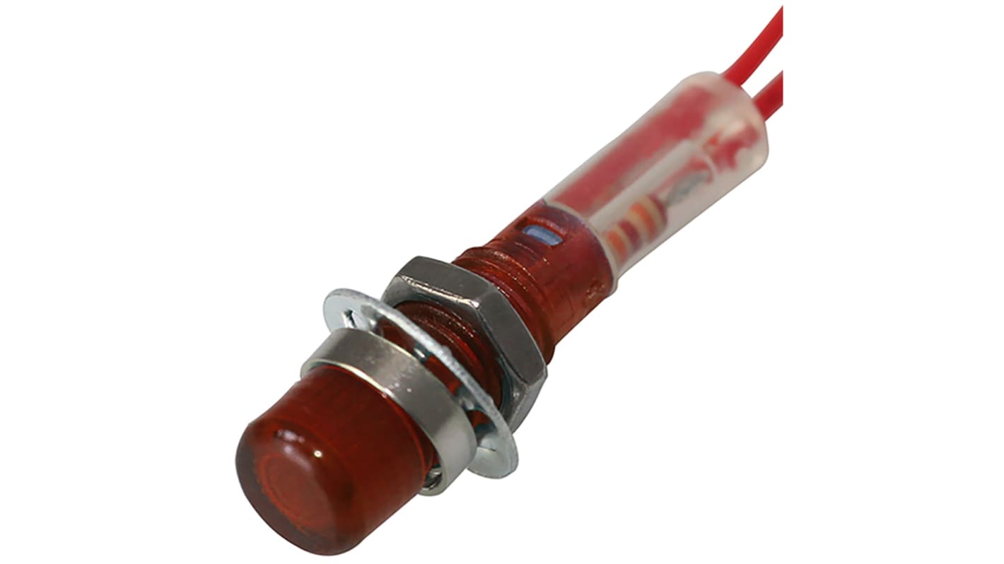 CAMDENBOSS 515 MPA series LED Anzeigelampe Rot 240V, Montage-Ø 6.4mm, Leiter