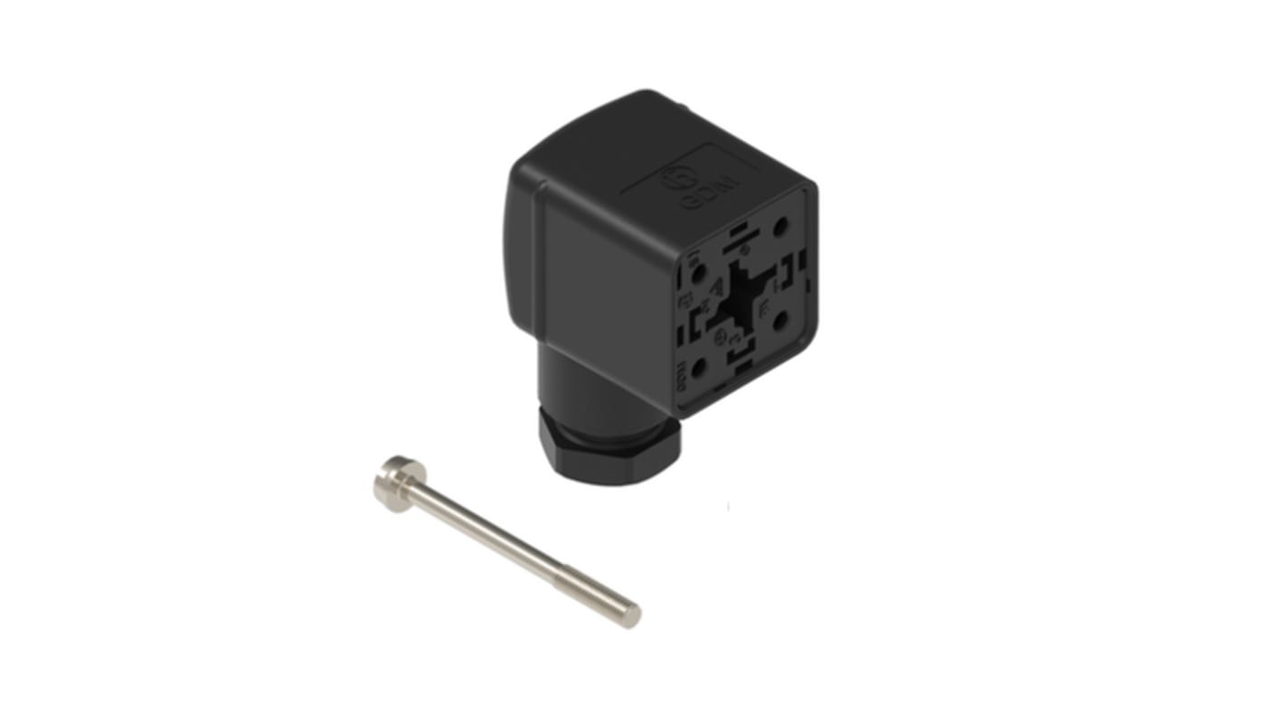 Conector DIN En Ángulo Hembra Hirschmann serie GDM de 3 vías, 16A, 250 V, DIN EN 175301-803-A, IP65