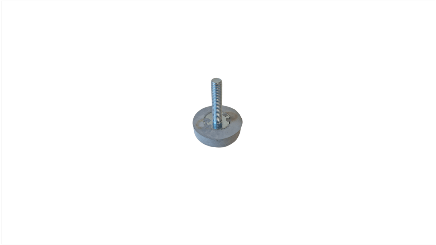 Serious 6mm 30mm Dia. Vulcanised Rubber Levelling Adjustable Foot, 30kg Static Load Capacity 0° Tilt Angle
