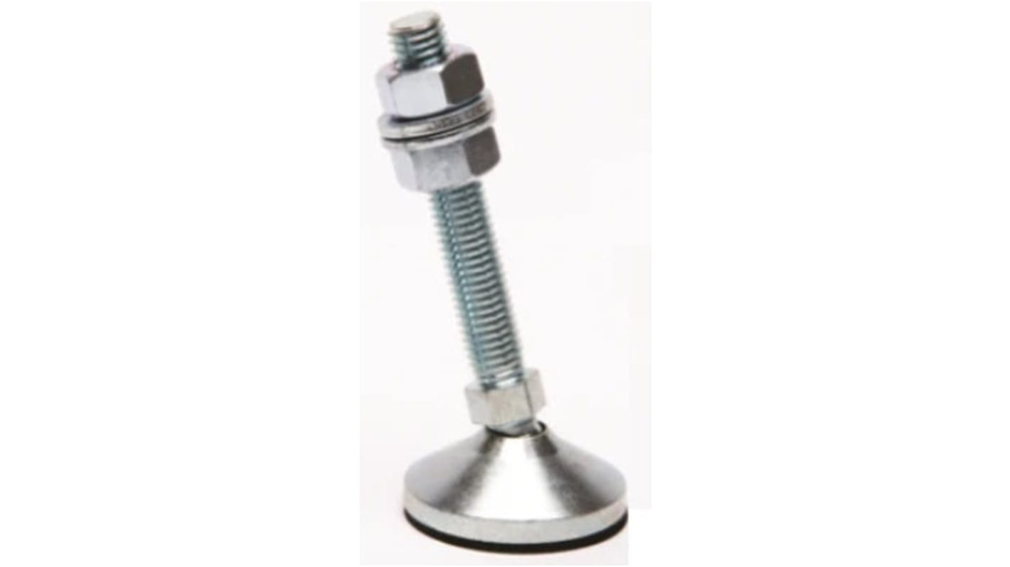 Pie ajustable Serious con almohadilla de Caucho de Ø 45mm, rosca 12mm x 75mm, carga máx. 1200kg, ángulo 10°